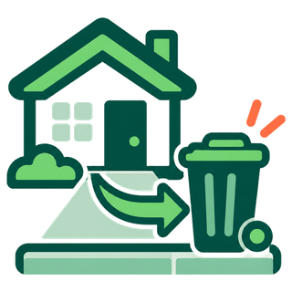 Bin rolled out to the curb